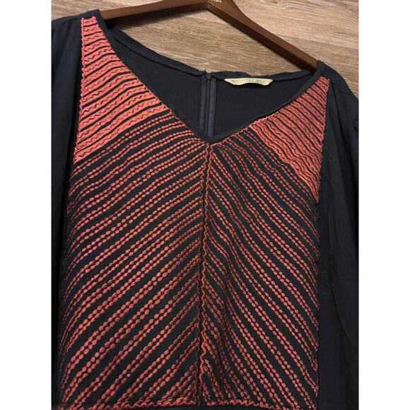 Wayward Fancies Eshakti size 6X 36 w plus long dress embroidered comfy navy blue - Picture 4 of 10